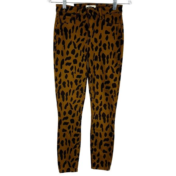 L'AGENCE NWT Margot High Rise Skinny Cropped Jeans Leopard Print Size 25 - Picture 3 of 11